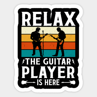Relax The Guitar Player Is Here - Retro Design Sticker